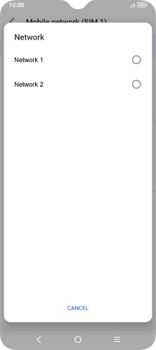 Press the required network. Press the required network.