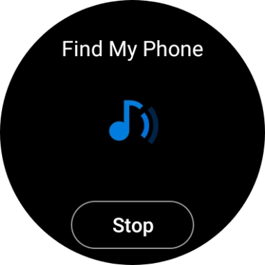 Press Stop when you've found your phone. Press Stop when you've found your phone.