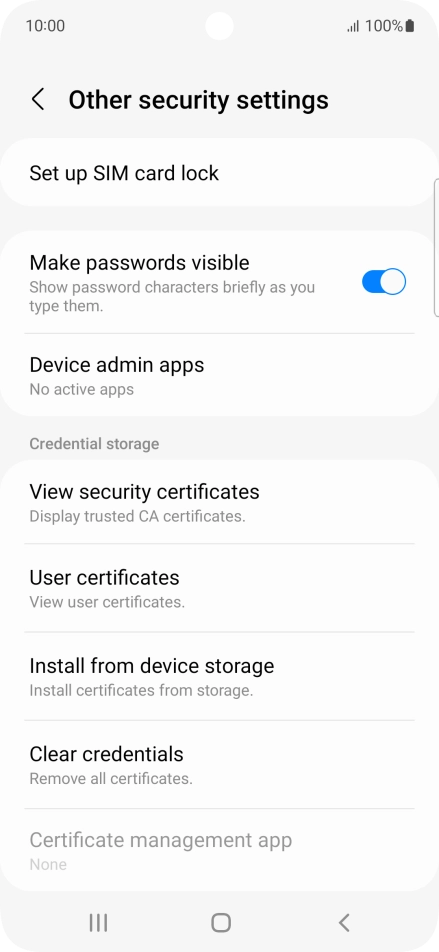 Press Set up SIM card lock. Press Set up SIM card lock.