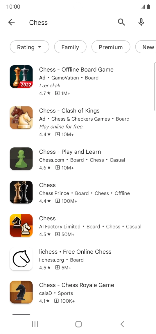 Press the required app. Press the required app.