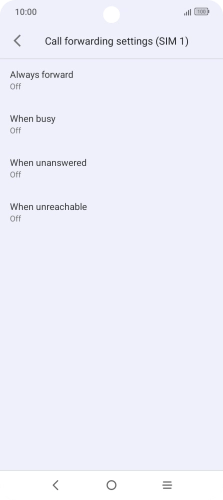 Press the required divert type. Press the required divert type.