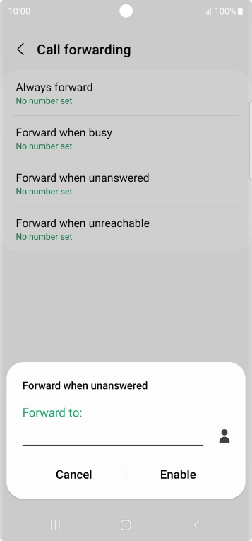 Key in +447953222222 and press Enable. Key in +447953222222 and press Enable.