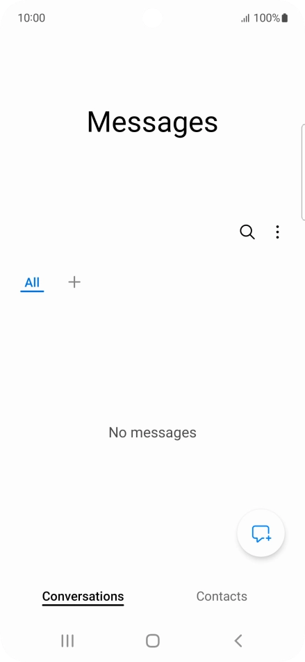 Press the new message icon. Press the new message icon.