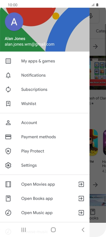 Press My apps & games. Press My apps & games.
