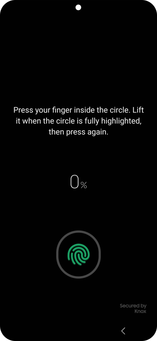 Follow the instructions on the screen to create the phone lock code using your fingerprint. Follow the instructions on the screen to create the phone lock code using your fingerprint.