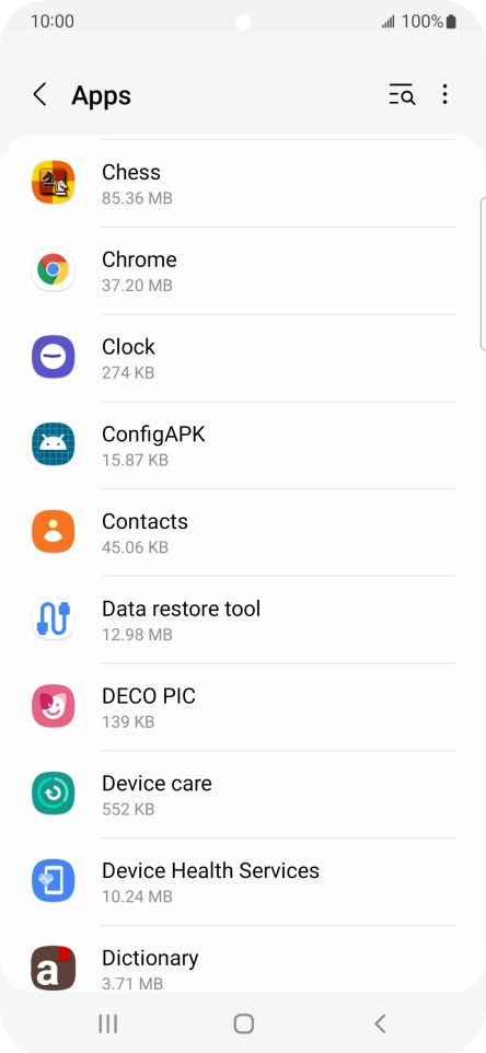 Press the required app. Press the required app.