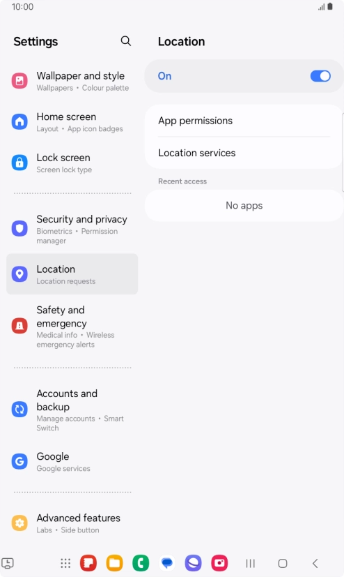 Press App permissions. Press App permissions.
