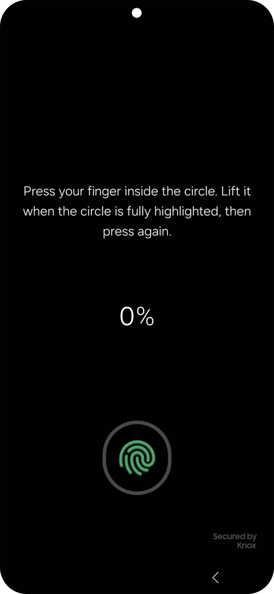 Follow the instructions on the screen to create the phone lock code using your fingerprint. Follow the instructions on the screen to create the phone lock code using your fingerprint.