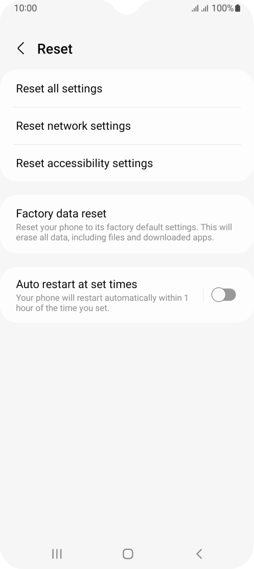 Press Factory data reset. Press Factory data reset.