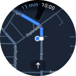 Press the route description icon to return to the directions. Press the route description icon to return to the directions.