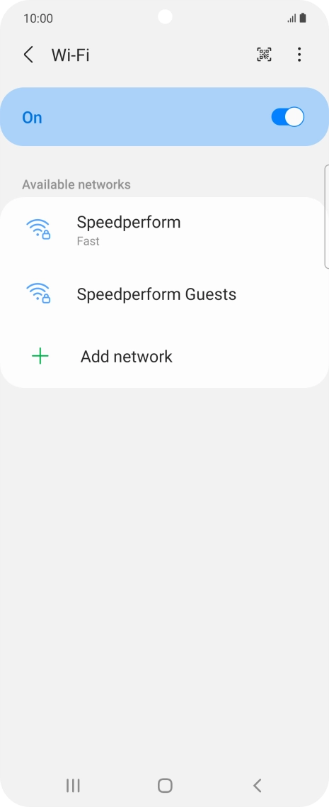 Press the required Wi-Fi network. Press the required Wi-Fi network.