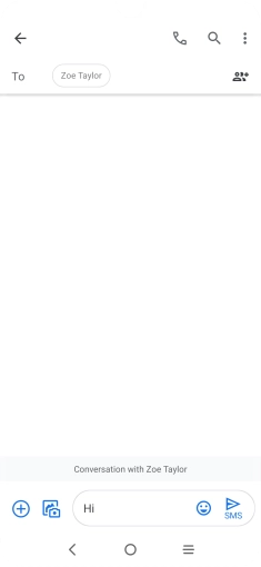 Press the send icon when you've finished your SMS. Press the send icon when you've finished your SMS.