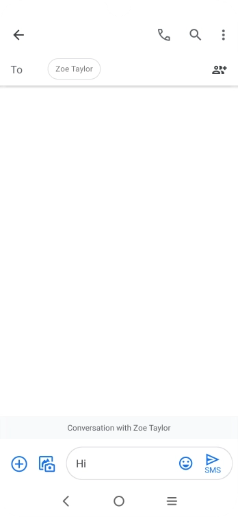 Press the send icon when you've finished your SMS. Press the send icon when you've finished your SMS.