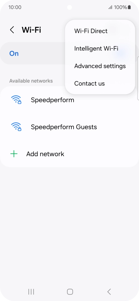 Press Intelligent Wi-Fi. Press Intelligent Wi-Fi.