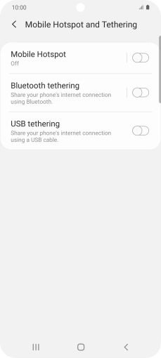 Press Mobile Hotspot. Press Mobile Hotspot.