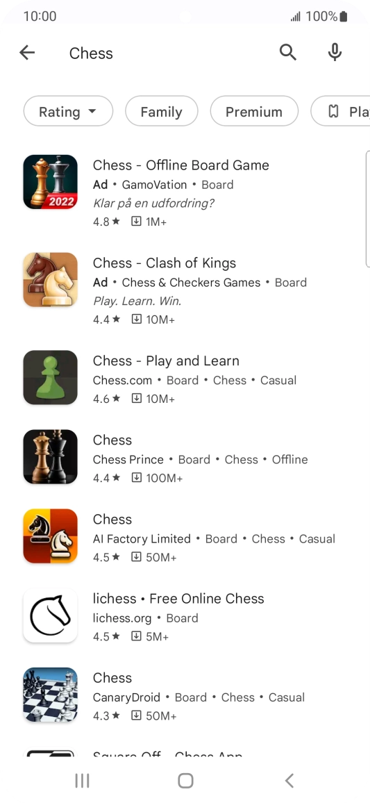 Press the required app. Press the required app.