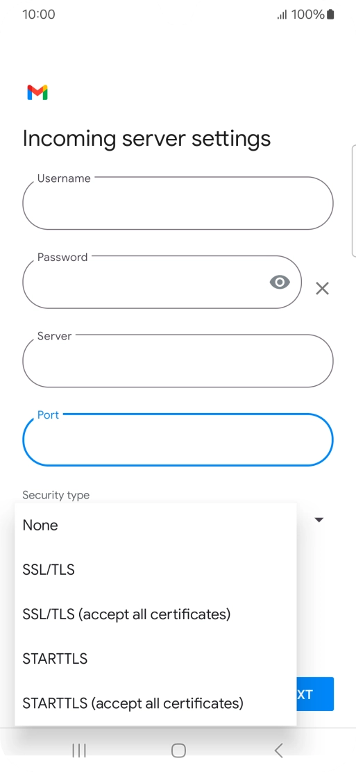Press SSL/TLS. Press SSL/TLS.