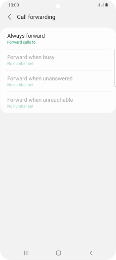 Press the required divert type. Press the required divert type.