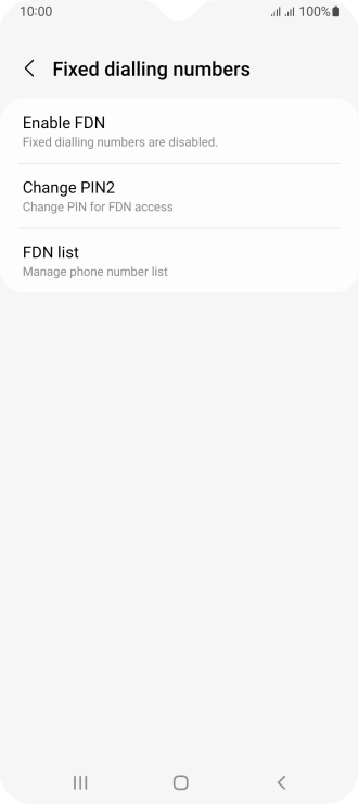 Press Enable FDN. Press Enable FDN.