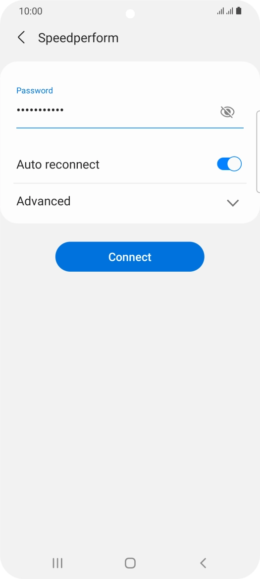 Key in the password for the Wi-Fi network and press Connect. Key in the password for the Wi-Fi network and press Connect.