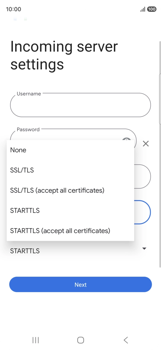 Press SSL/TLS. Press SSL/TLS.