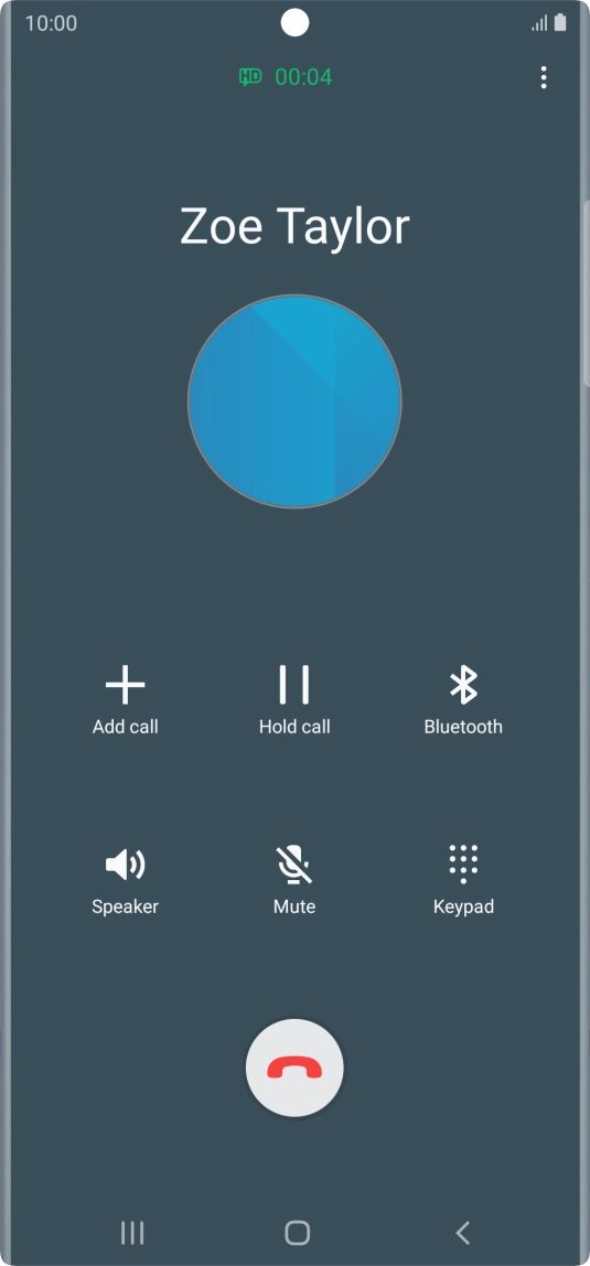 Press the end call icon. Press the end call icon.