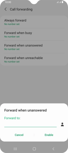 Key in +447953222222 and press Enable. Key in +447953222222 and press Enable.
