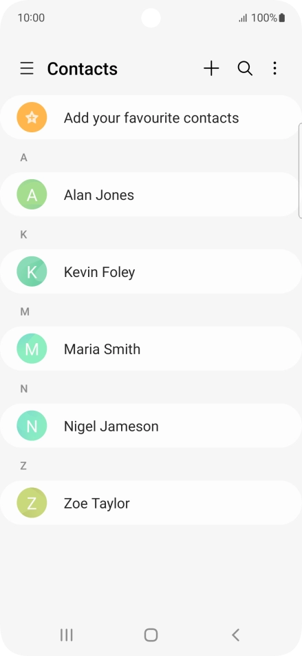 Press the new contact icon. Press the new contact icon.