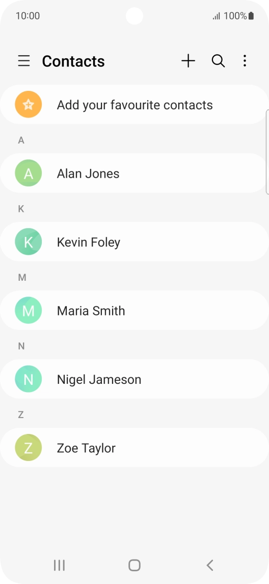 Press the new contact icon. Press the new contact icon.