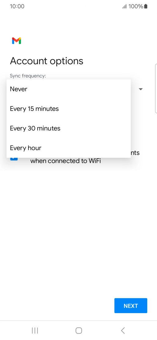 Press the required setting. Press the required setting.