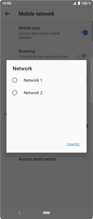 Press the required network. Press the required network.