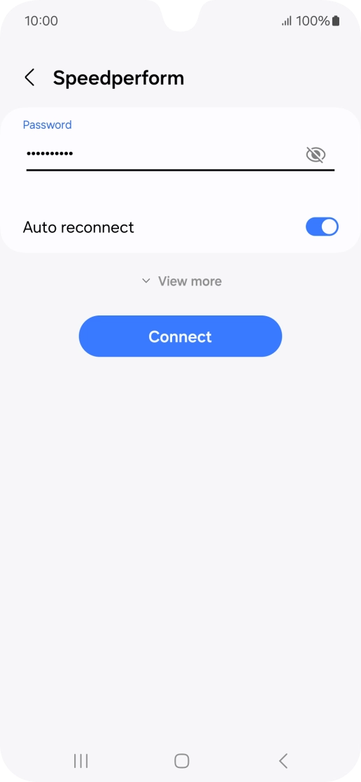 Key in the password for the Wi-Fi network and press Connect. Key in the password for the Wi-Fi network and press Connect.