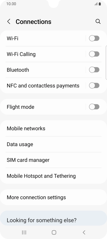 Press Mobile Hotspot and Tethering. Press Mobile Hotspot and Tethering.