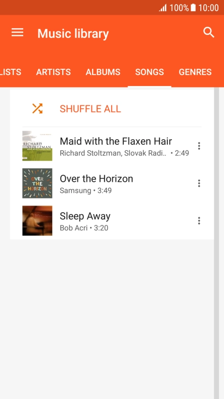 Press the required audio file. Press the required audio file.