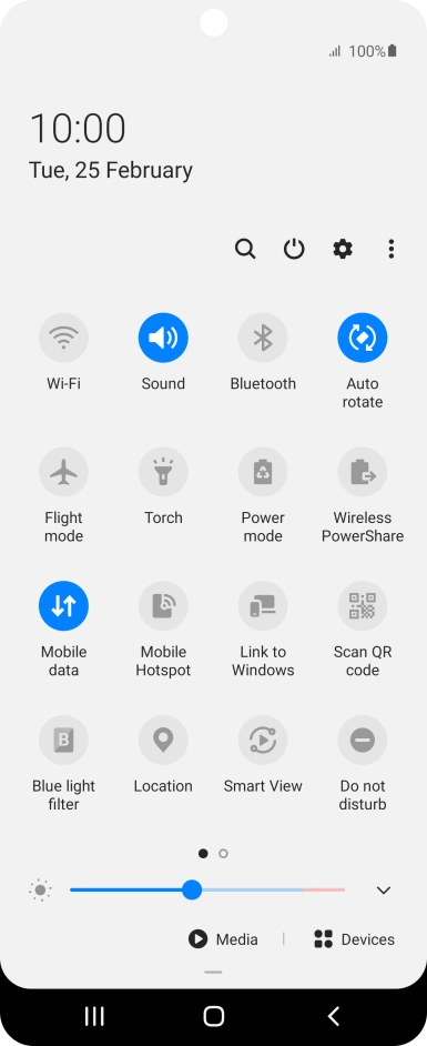 Press the power off icon. Press the power off icon.