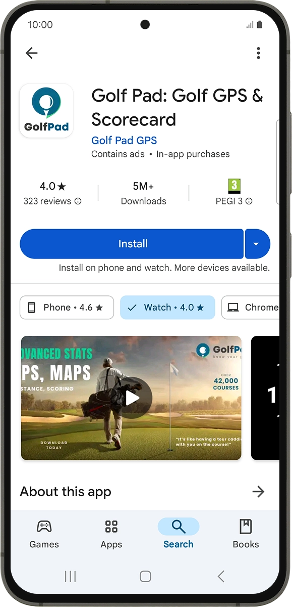 On your phone: Press Install and follow the instructions on the screen to install the app. On your phone: Press Install and follow the instructions on the screen to install the app.