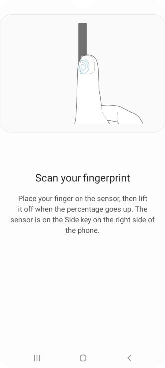 Follow the instructions on the screen to create the phone lock code using your fingerprint. Follow the instructions on the screen to create the phone lock code using your fingerprint.