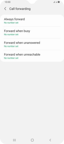 Press the required divert type. Press the required divert type.
