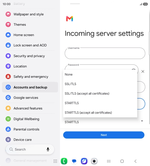 Press SSL/TLS. Press SSL/TLS.
