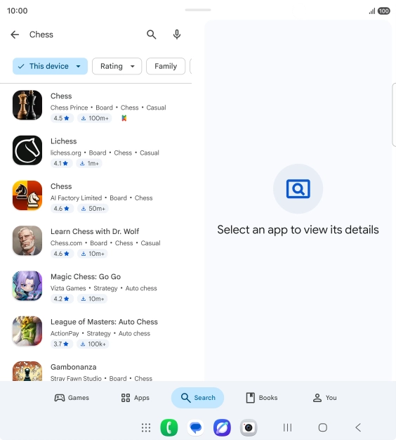 Press the required app. Press the required app.