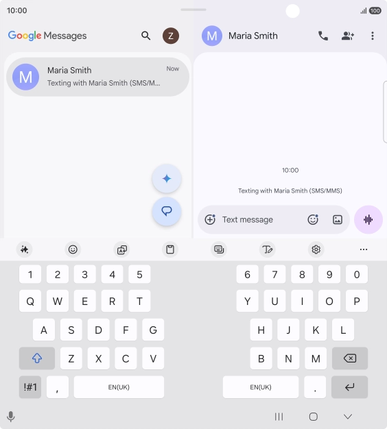Select an existing conversation or create a new message and press the AI icon. Select an existing conversation or create a new message and press the AI icon.