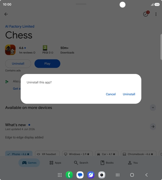 Press Uninstall. Press Uninstall.
