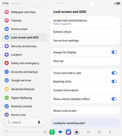 Press Screen lock and biometrics and key in the additional phone lock code you created earlier. Press Screen lock and biometrics and key in the additional phone lock code you created earlier.