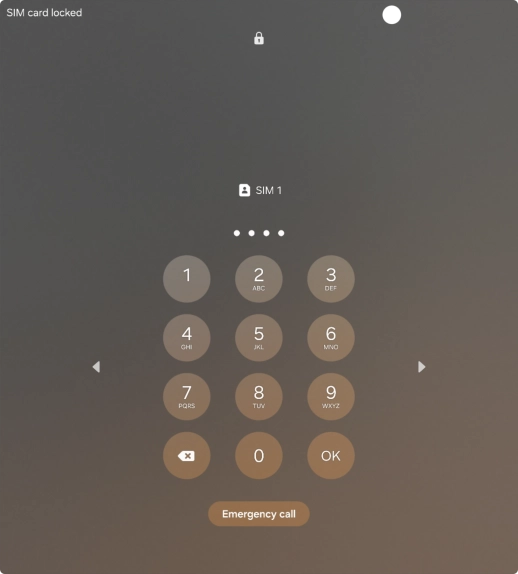 If your SIM is locked, key in your PIN and press OK. The default PIN is 1111. If your SIM is locked, key in your PIN and press OK. The default PIN is 1111.