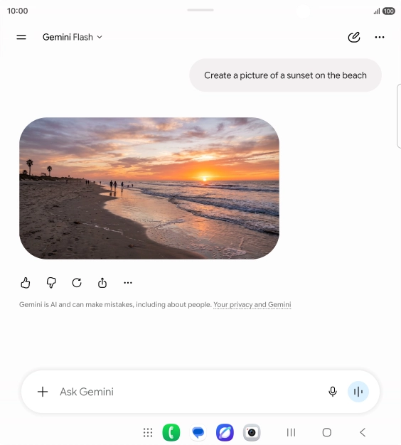 You can also ask Gemini to generate a picture based on your description. You can also ask Gemini to generate a picture based on your description.