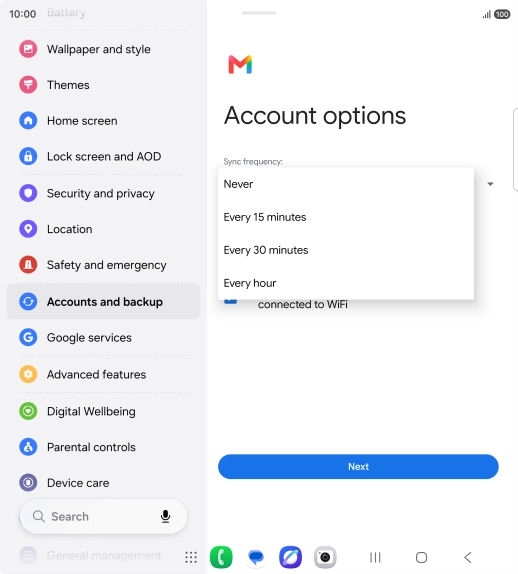 Press the required setting. Press the required setting.
