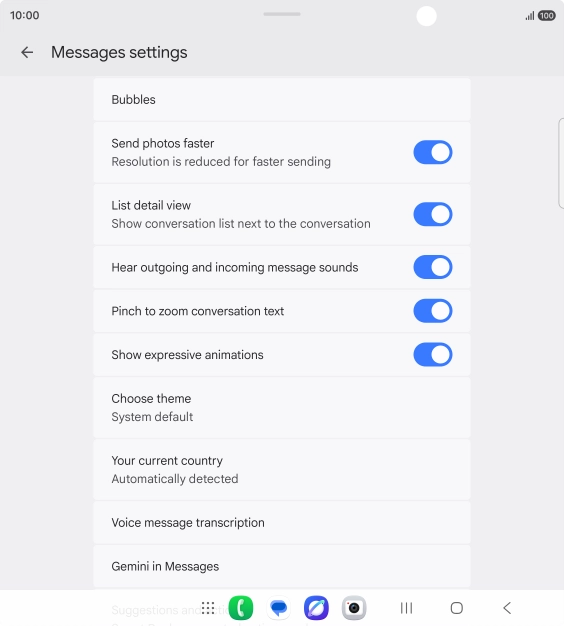 Press Gemini in Messages. Press Gemini in Messages.