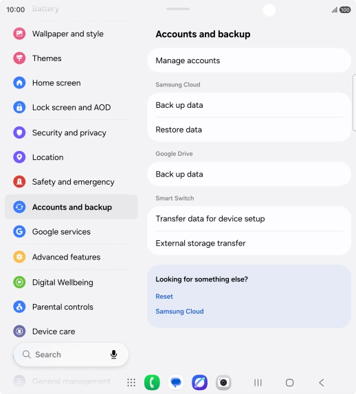 Press Manage accounts. Press Manage accounts.