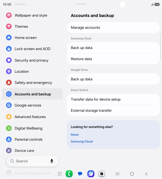 Press Manage accounts. Press Manage accounts.