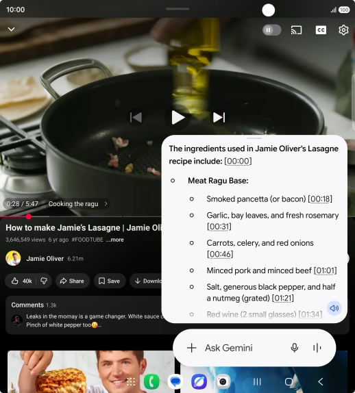 The answer from Gemini to your question is displayed. The answer from Gemini to your question is displayed.